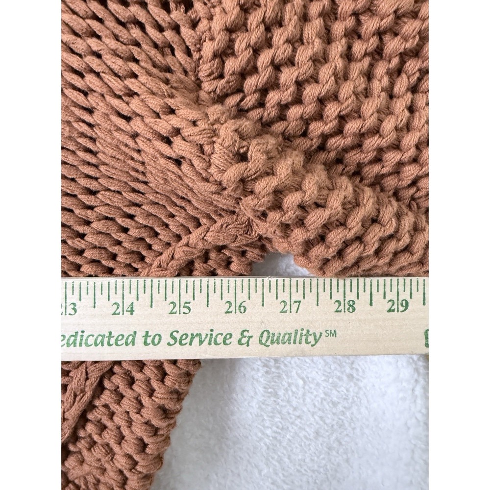 Free People Chunky Knit Mock Neck Sweater‎ Rust Orange Slouchy Boxy Boho M - Picture 14 of 16